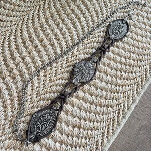 Chicos Braided Western Medallion Belt with Adjustable Chain